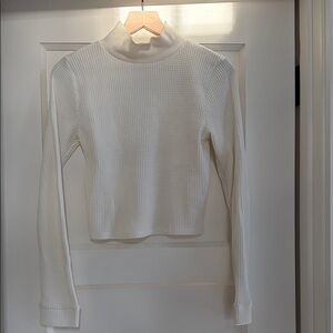 Aerie Cream Waffle Knit Turtleneck